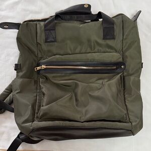Forest Green Backpack with Black Trim